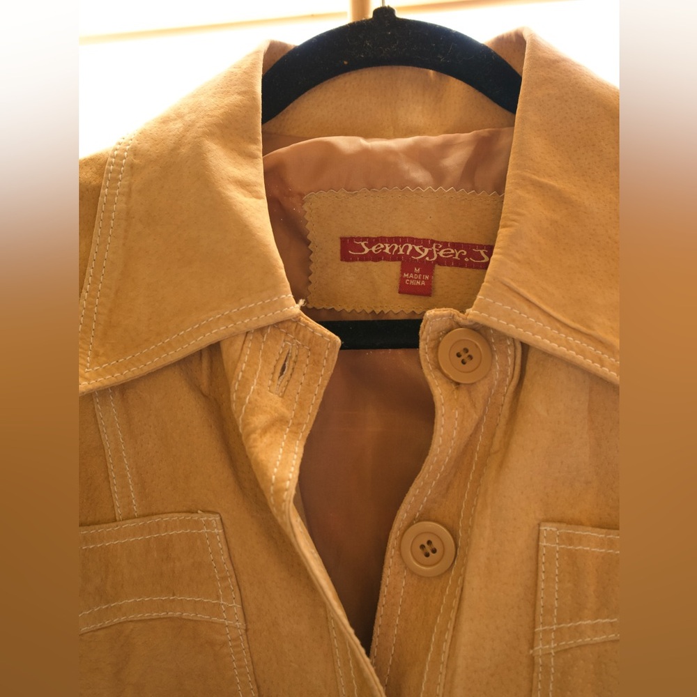 Vintage Jennyfer J Suede Trench Coat - Picture 2 of 3